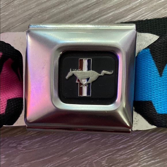 Buckle-Down SWAGG Belt - Black, Green, Pink, Blue Ford Emblem - Picture 4 of 6